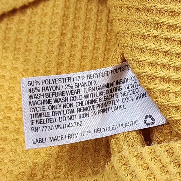 Cat & Jack Girls Mustard Yellow Thermal Long Sleeve Shirt Size 7/8 - Picture 5 of 5